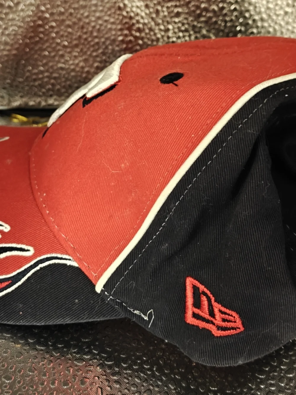 Vintage Kids Red and Black Flame Baseball Cap with 'T' Logo
